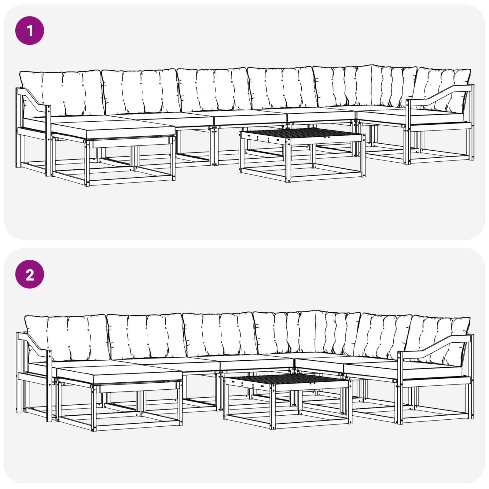 Set vanjskih sofa 8 pcs Bijela i krem 79 x 79 x 37 cm