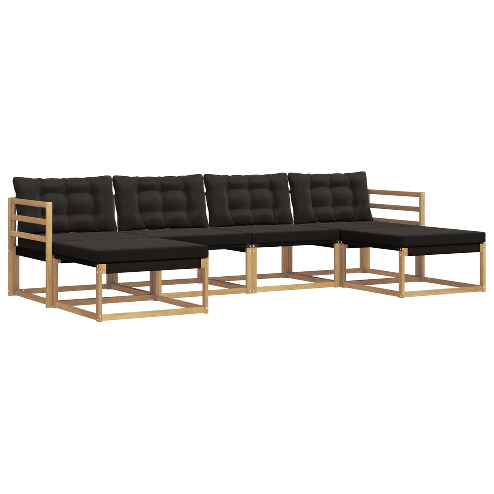 Set vanjskih sofa s jastukom 6 pcs Bijela i crna