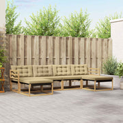 Set vanjskih sofa 6 kom. Bijela i bež Smeđa 325 x 162,5 x 73 cm
