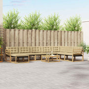 Set vanjskih sofa 9 pcs Bijela i bež Čvrsto drvo akacije