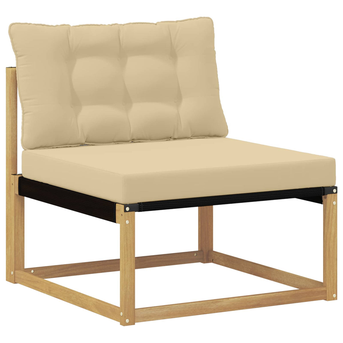 Set vanjskih sofa 9 pcs Bijela i bež Čvrsto drvo akacije