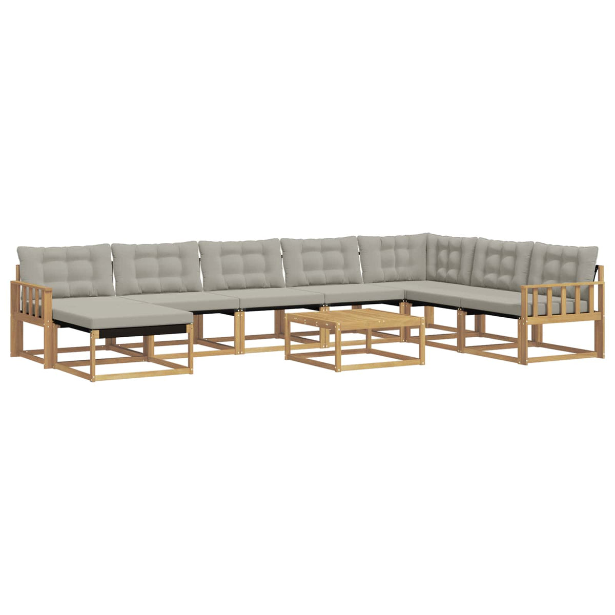 Set vanjskih sofa 9 kom. Bijela i svjetlosiva