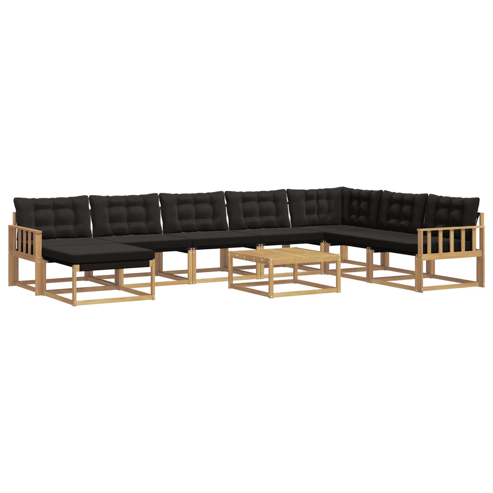 Set vanjskih sofa 9 pcs Bijela i crna 79 x 79 x 37 cm