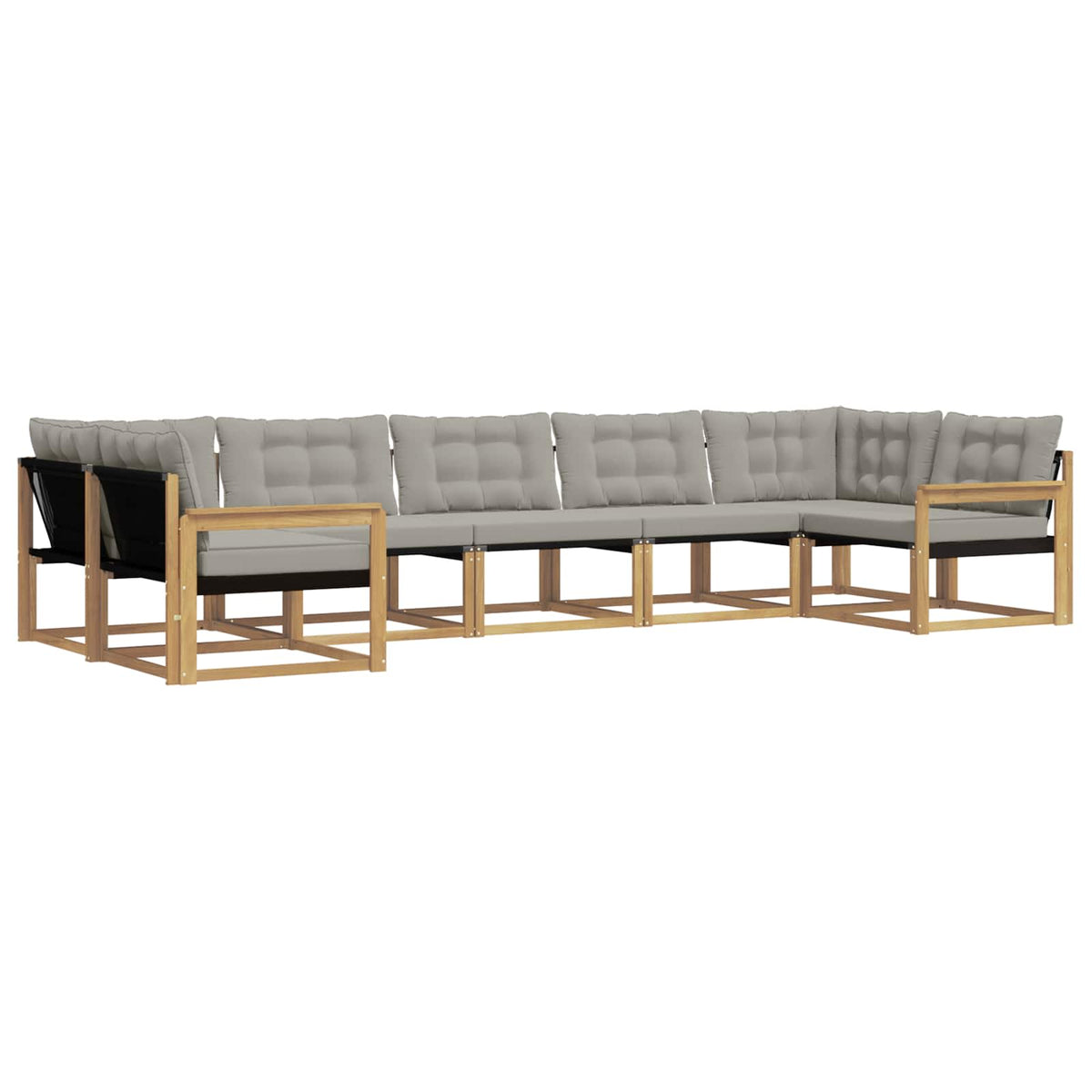 Set vanjskih sofa 7 kom. Bijela i svjetlosiva Smeđa 404 x 168,5 x 73 cm
