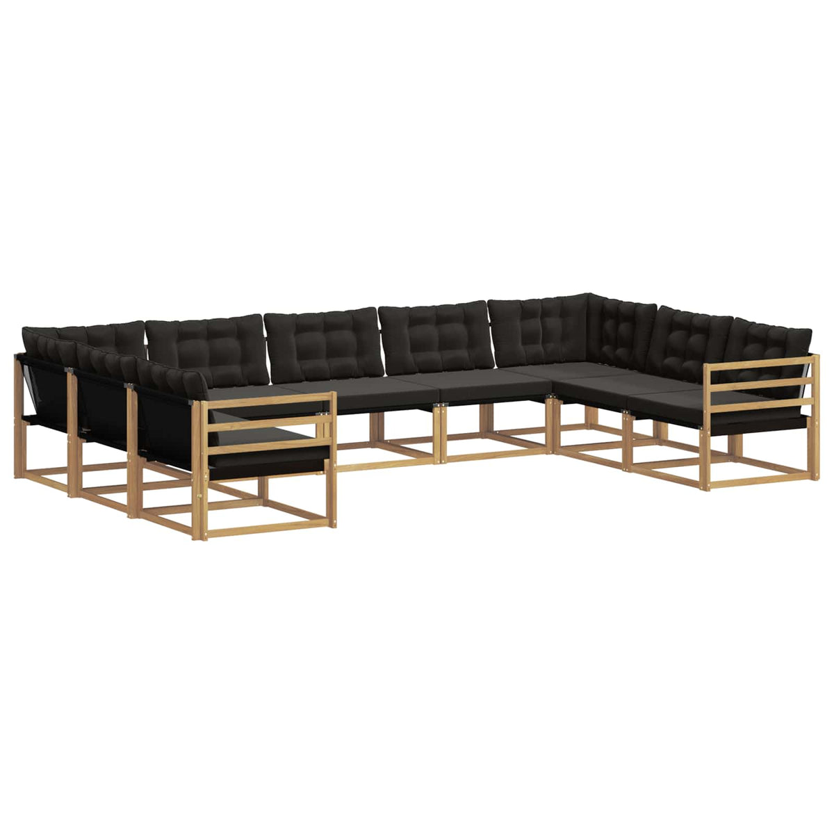 Set vanjskih sofa s jastukom 9 pcs Bijela i crna