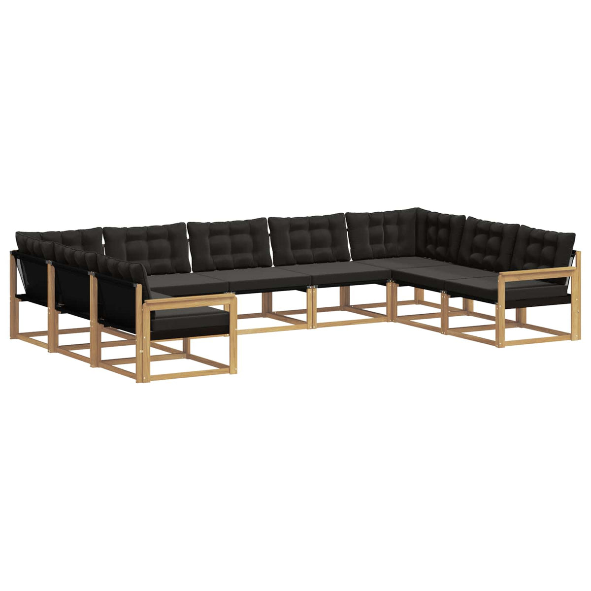 Set vanjskih sofa s jastukom 9 pcs Bijela i crna