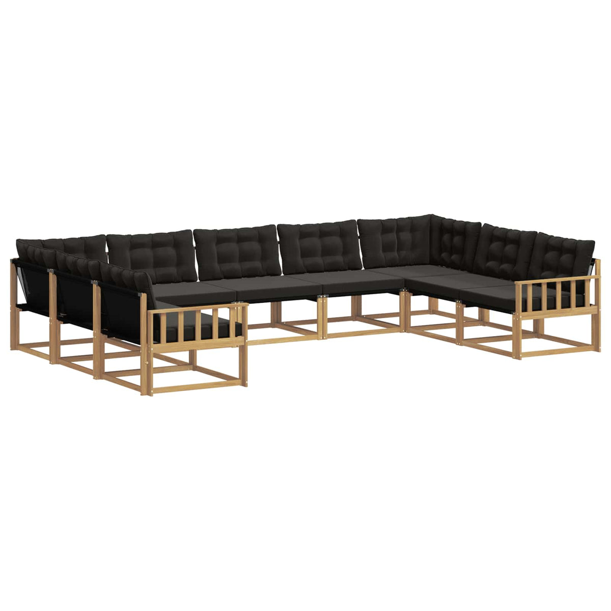 Set vanjskih sofa s jastukom 9 pcs Bijela i crna