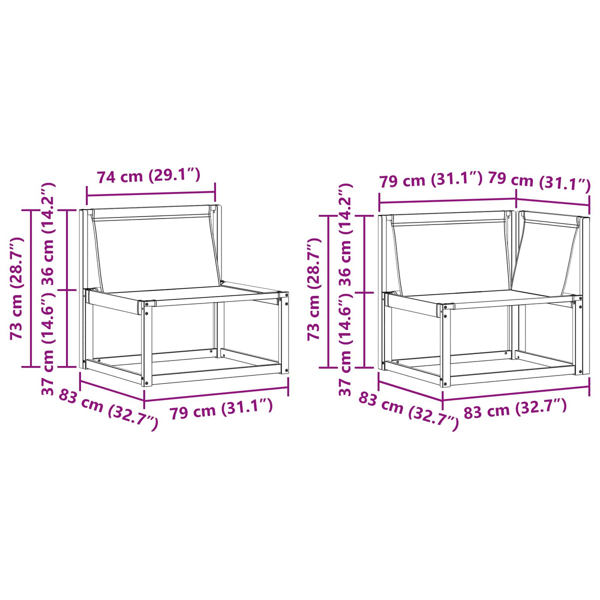 Set vanjskih sofa s jastukom 9 pcs Bijela i crna