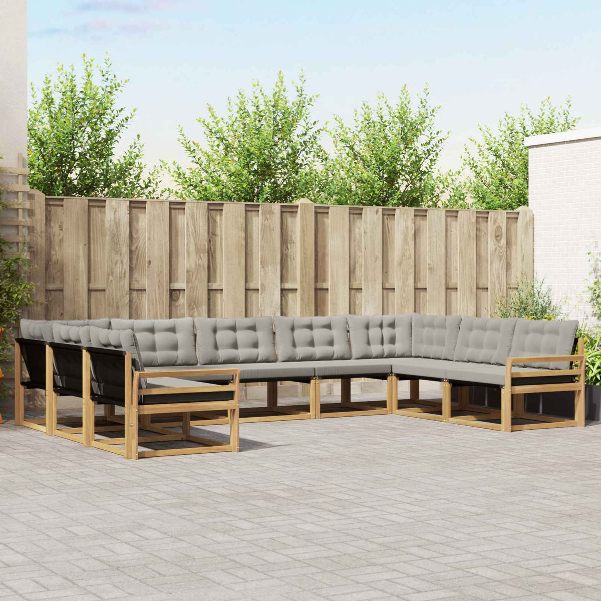 Set vanjskih sofa 9 kom. Bijela i svjetlosiva