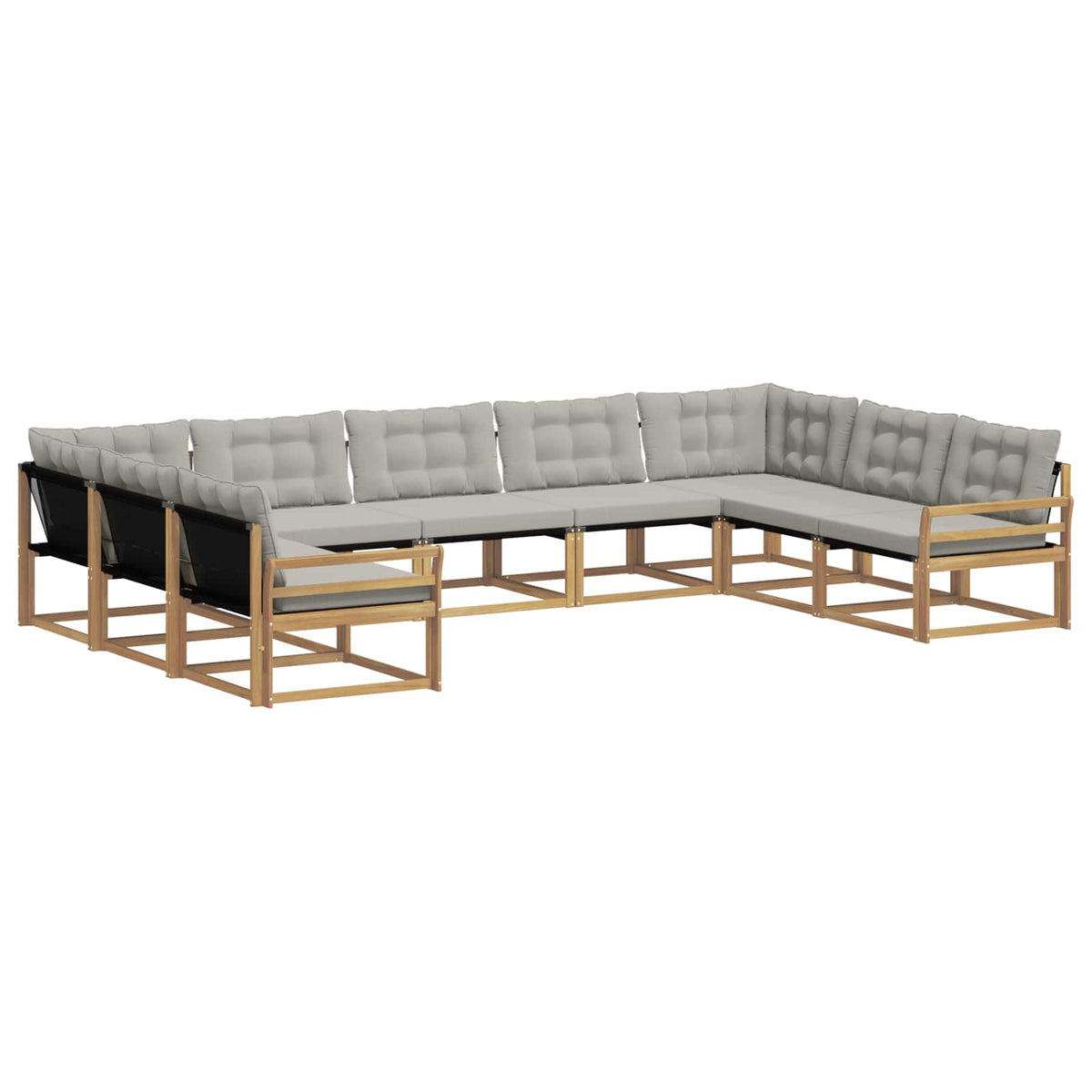 Set vanjskih sofa 9 kom. Bijela i svjetlosiva