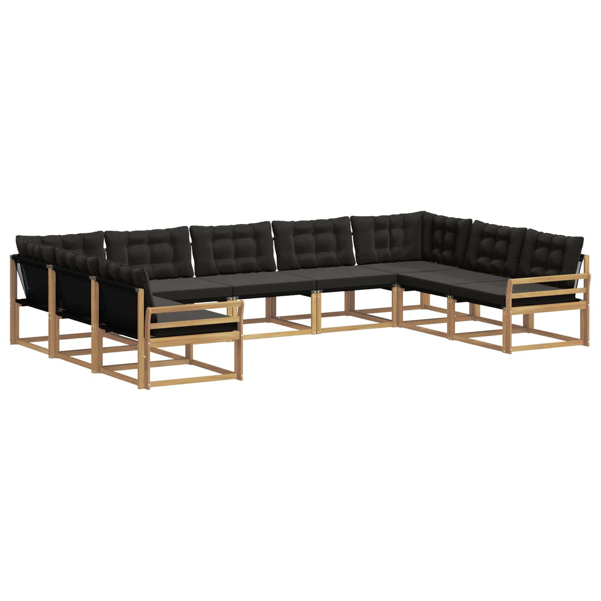 Set vanjskih sofa s jastukom 9 pcs Bijela i crna