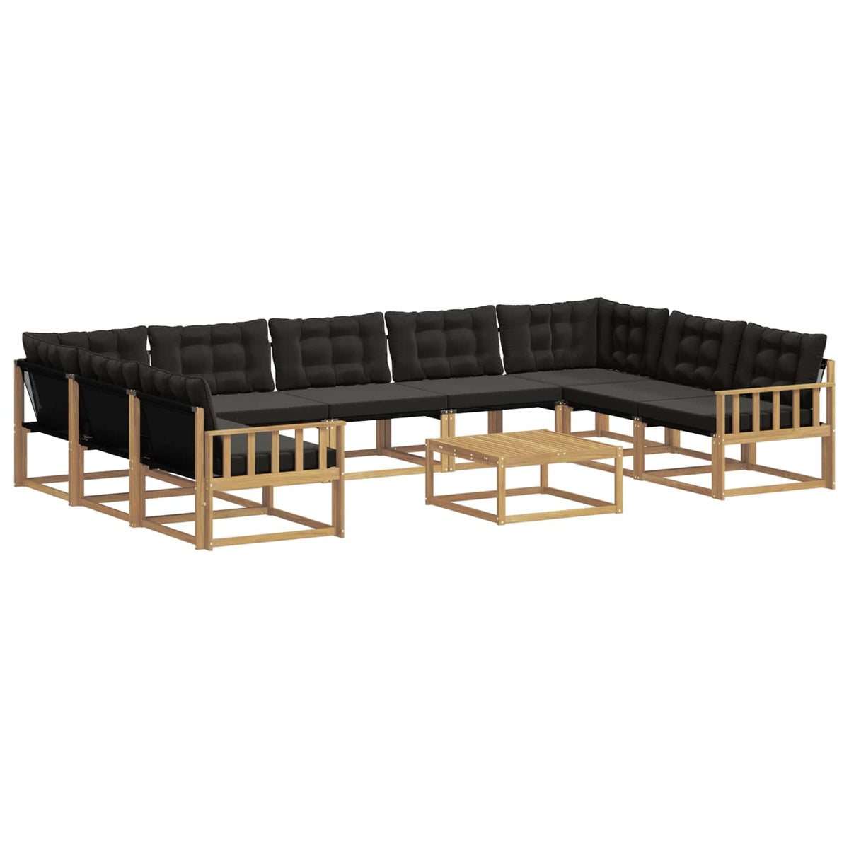 Set vanjskih sofa 10 kom. Bijela i crna