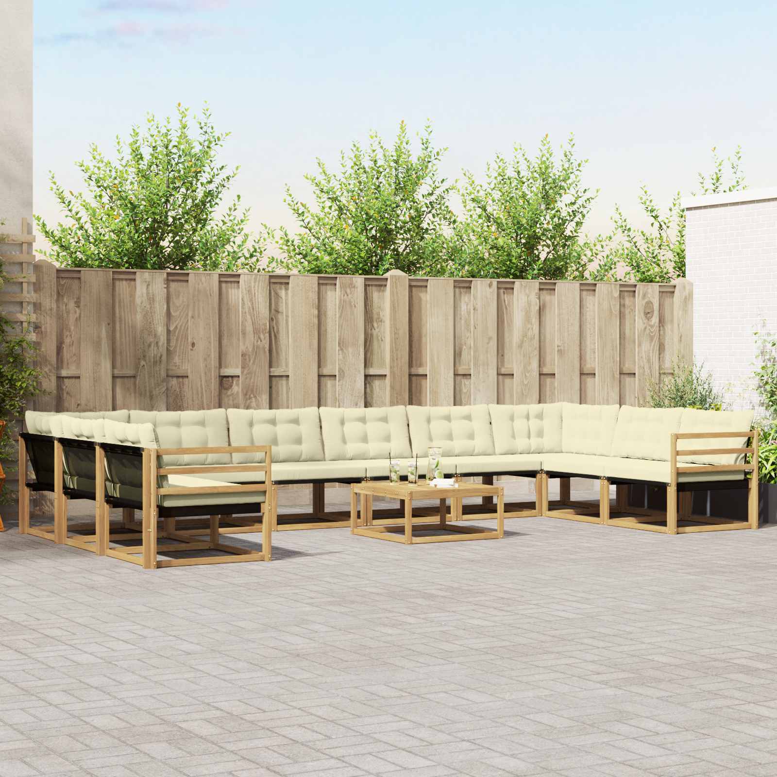 Set vanjskih sofa 11 kom. Bijela i krem