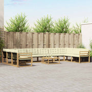 Set vanjskih sofa 11 kom. Bijela i krem