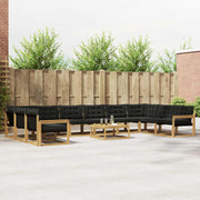 Set vanjskih sofa s jastukom 11 pcs Bijela i crna