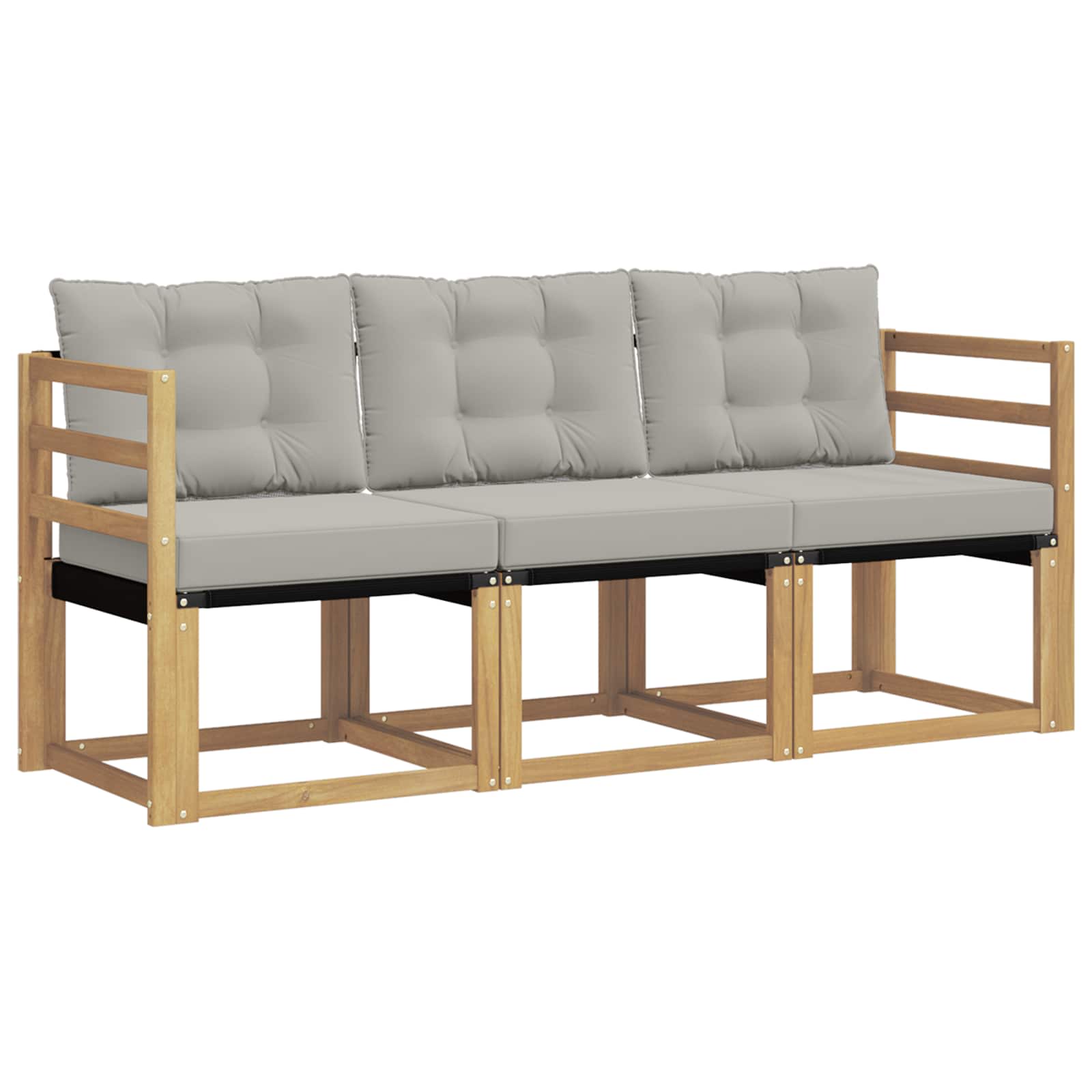 Set vanjskih sofa s jastukom 3 pcs Bijela i svjetlosiva