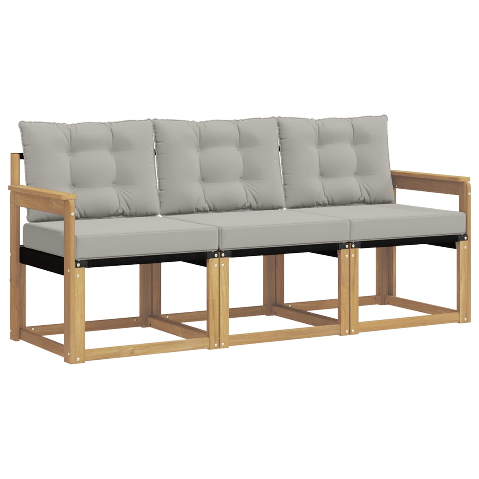 Set vanjskih sofa s jastukom 3 pcs Bijela i svjetlosiva