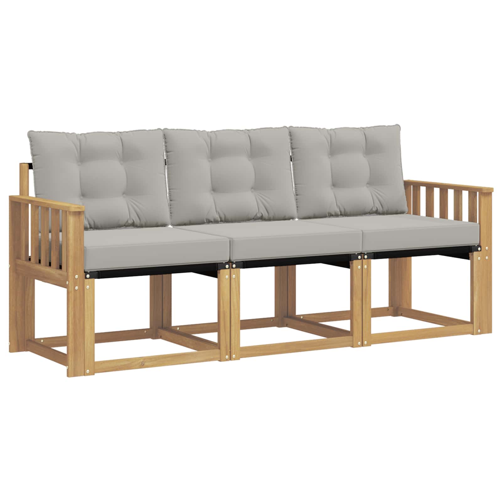 Set vanjskih sofa s jastukom 3 pcs Bijela i svjetlosiva
