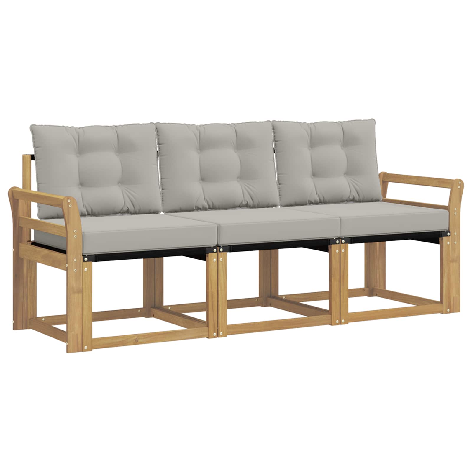 Set vanjskih sofa s jastukom 3 pcs Bijela i svjetlosiva