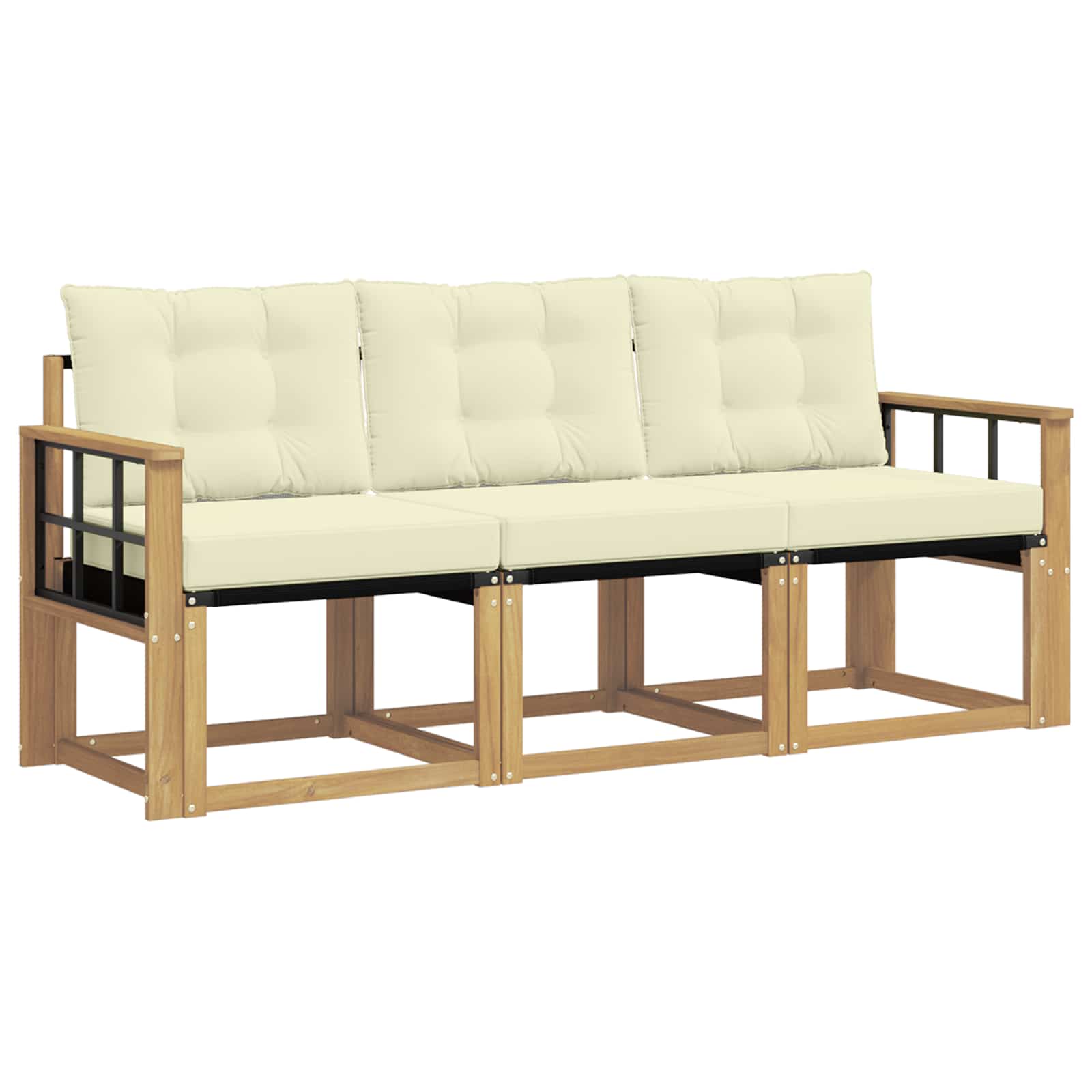 Set vanjskih sofa s jastukom 3 pcs Bijela i krem