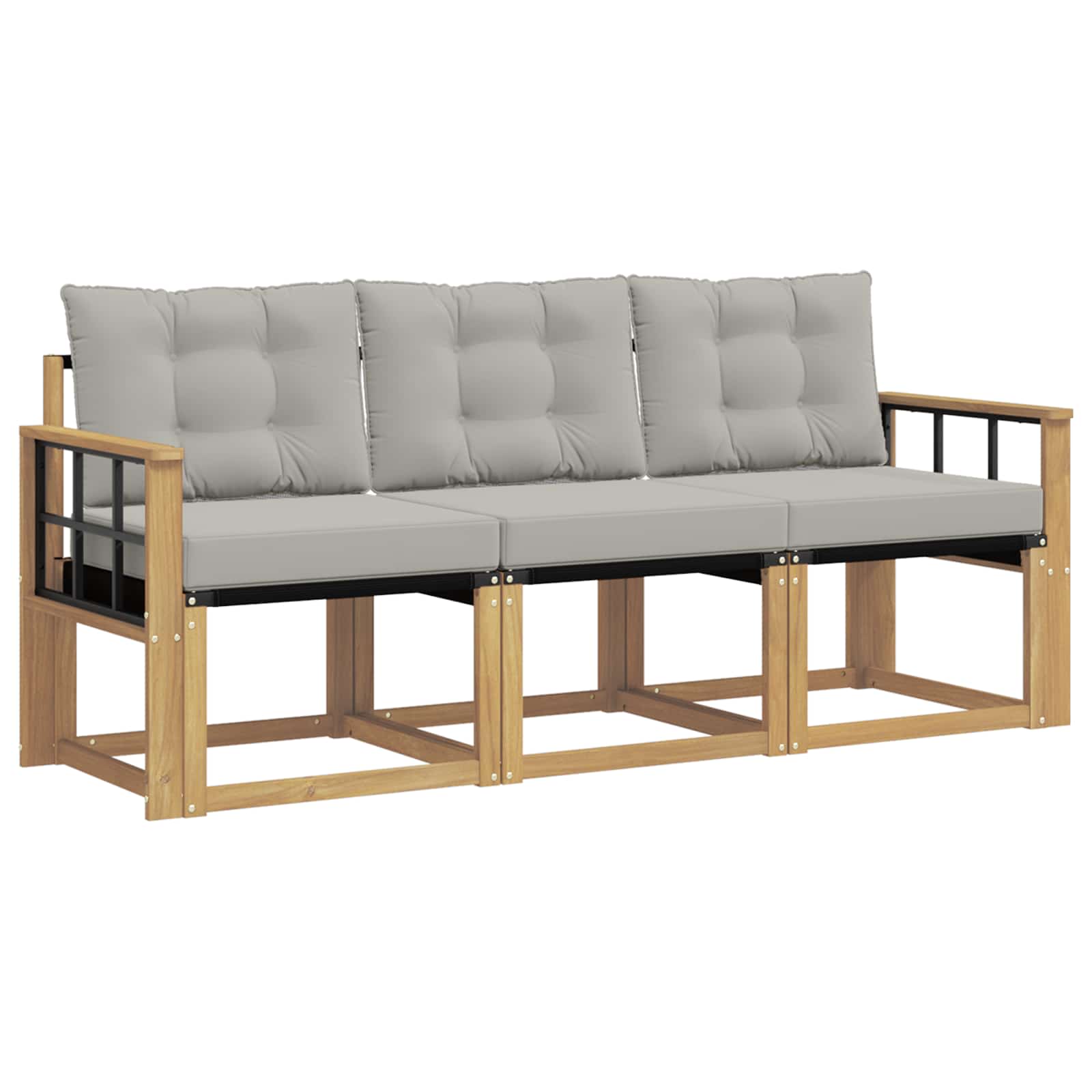 Set vanjskih sofa s jastukom 3 pcs Bijela i svjetlosiva