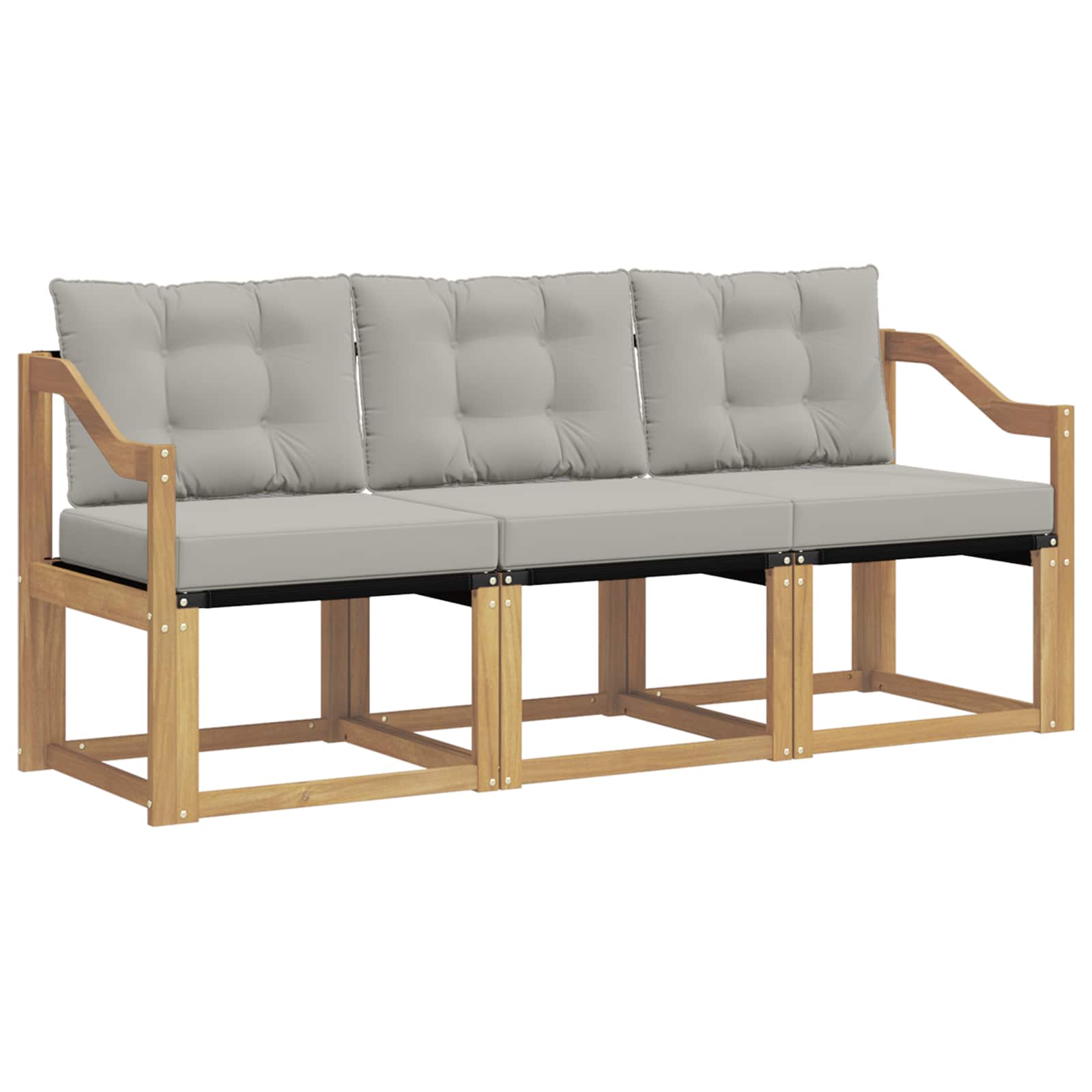 Set vanjskih sofa s jastukom 3 pcs Bijela i svjetlosiva