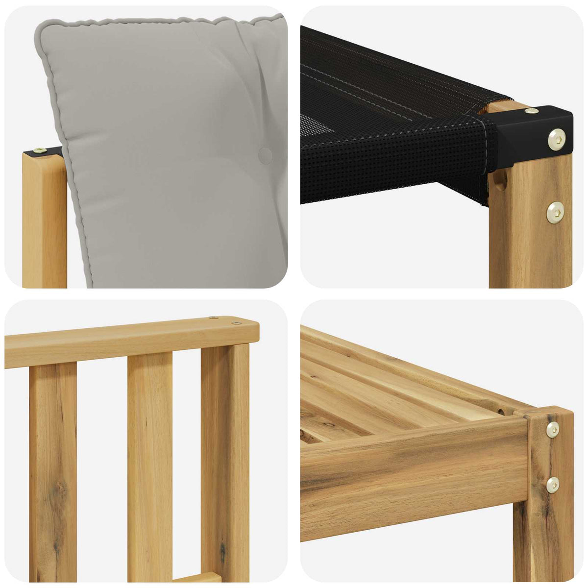 Set vanjskih sofa 5 pcs Čvrsto drvo akacije i Textilene
