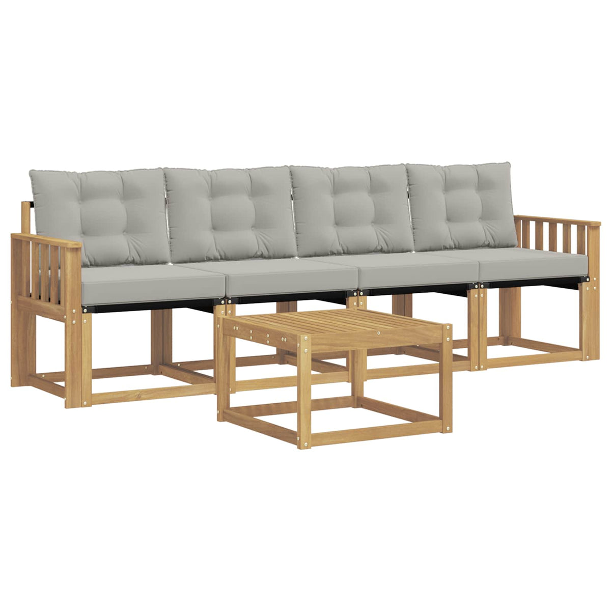 Set vanjskih sofa 5 pcs Čvrsto drvo akacije i Textilene