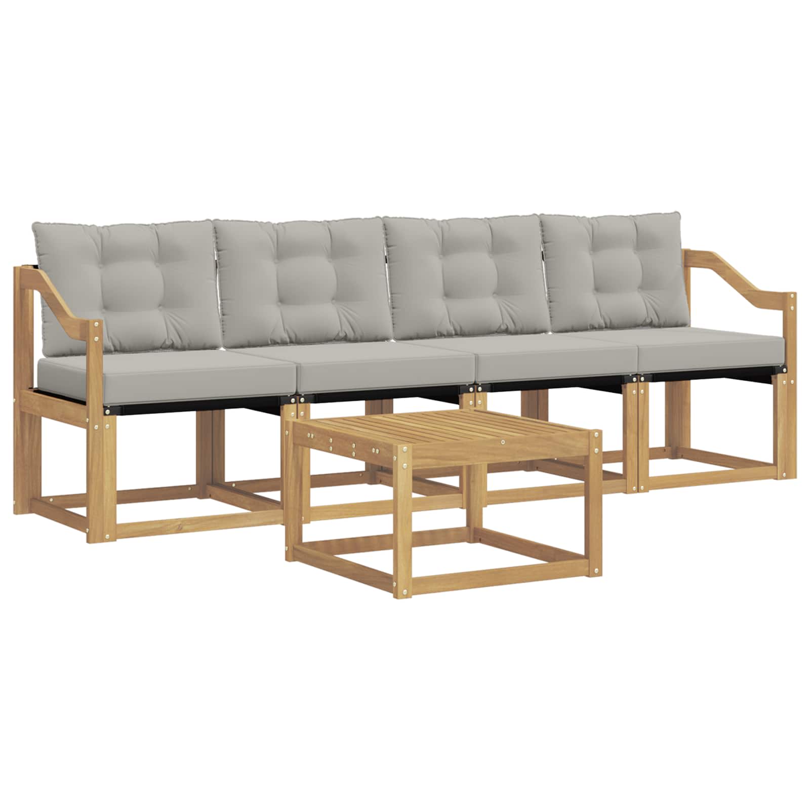 Set vanjskih sofa s jastukom 5 pcs Bijela i svjetlosiva