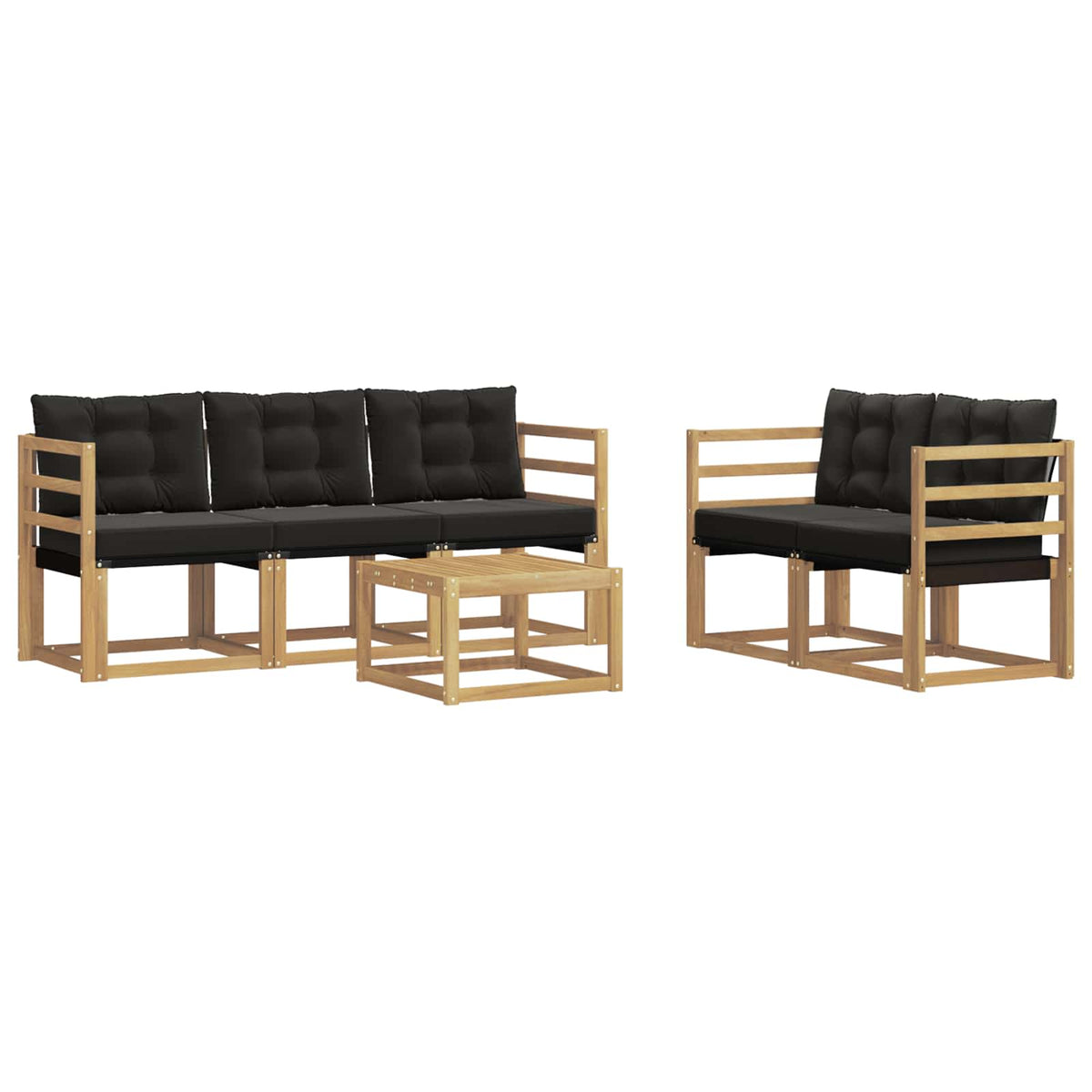 Set vanjskih sofa s jastukom 6 pcs Bijela i crna