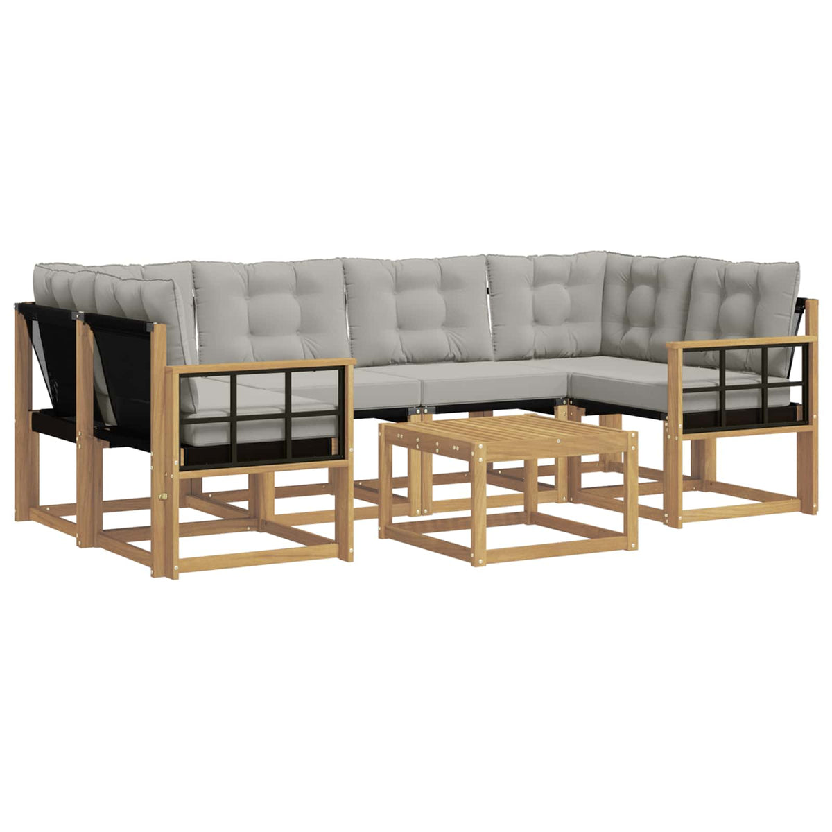 Set vanjskih sofa 7 kom. Bijela i svjetlosiva