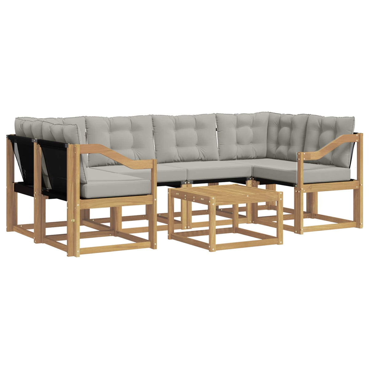Set vanjskih sofa 7 kom. Bijela i svjetlosiva