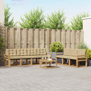 Set vanjskih sofa 8 kom. Bijela i bež Smeđa 59 x 59 x 37 cm