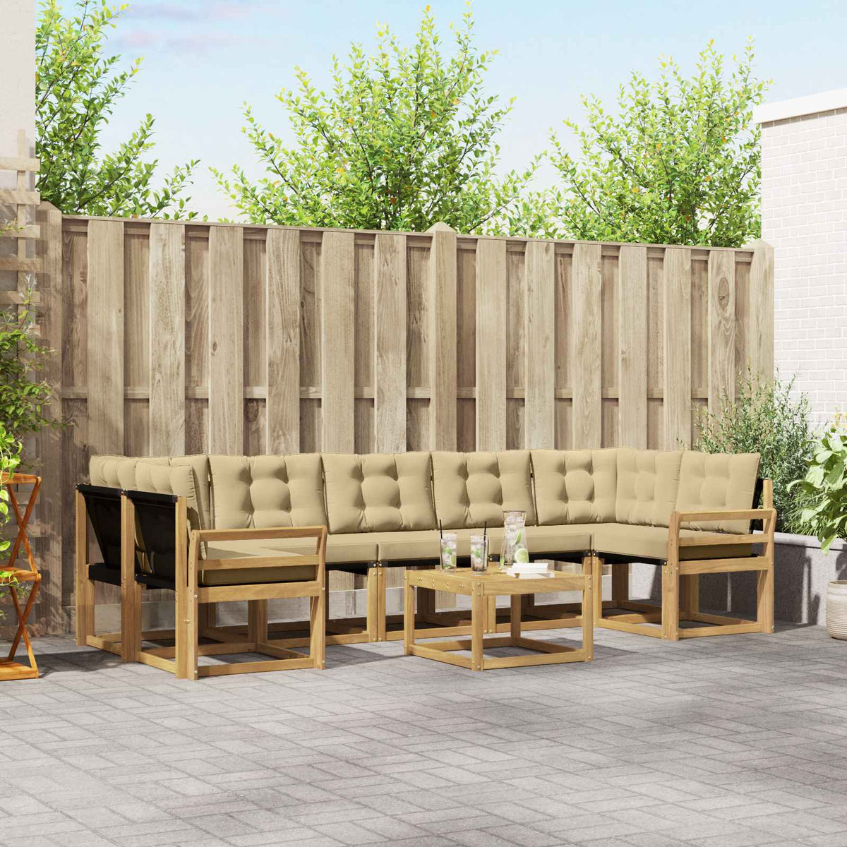 Set vanjskih sofa 8 kom. Bijela i bež