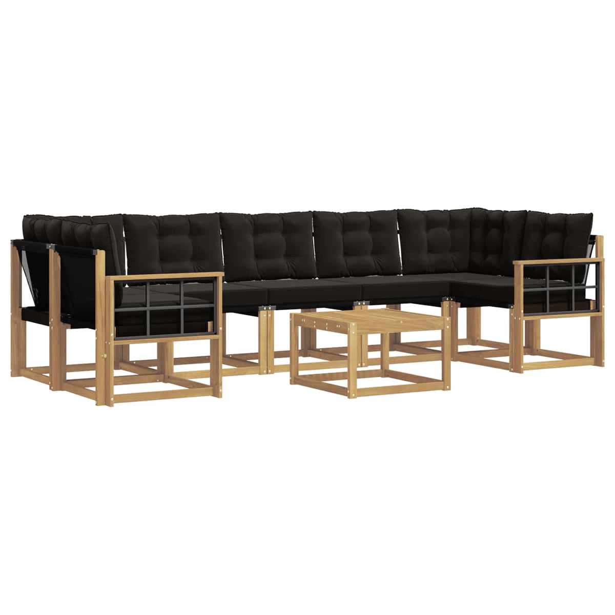 Set vanjskih sofa s jastukom 8 pcs Bijela i crna