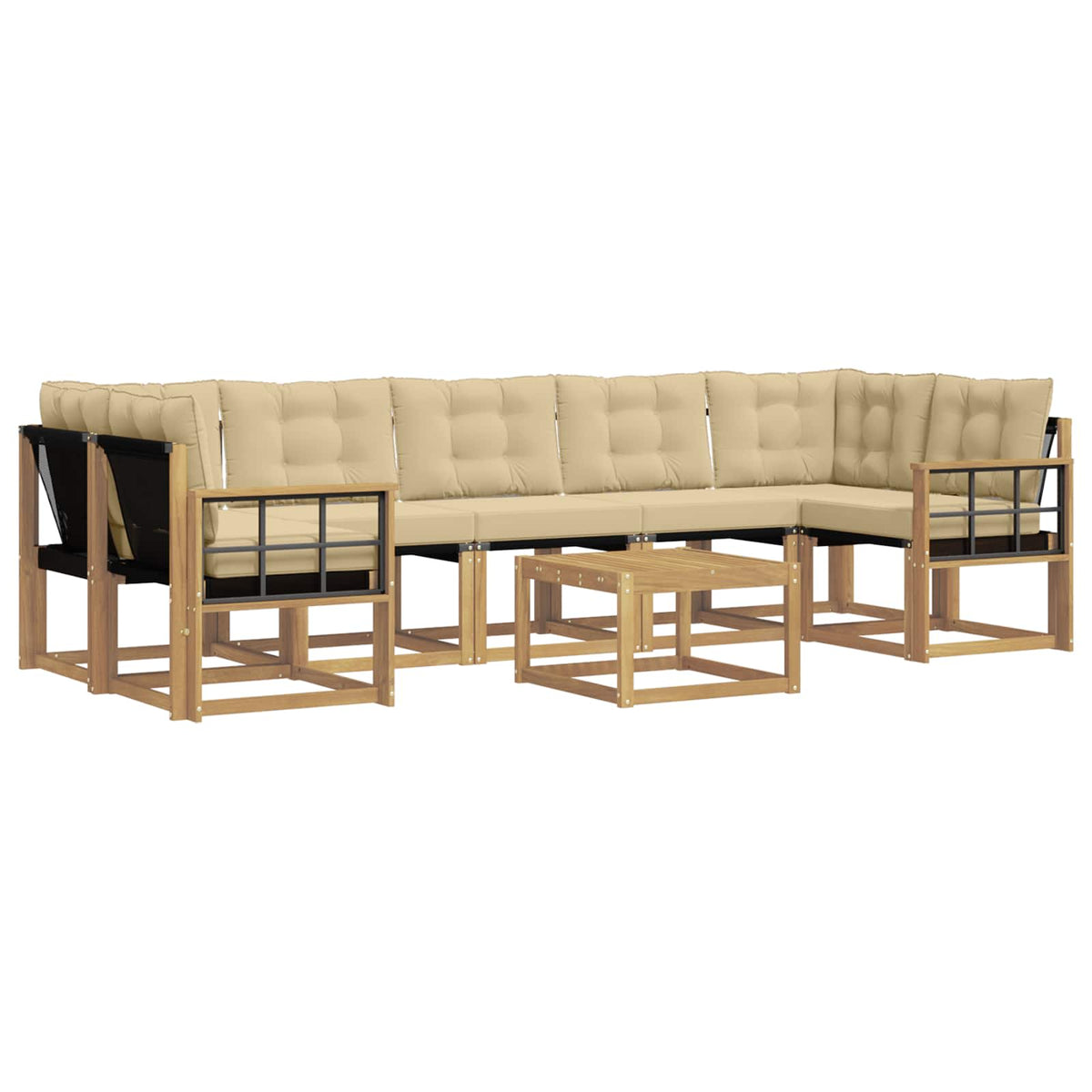 Set vanjskih sofa 8 kom. Bijela i bež