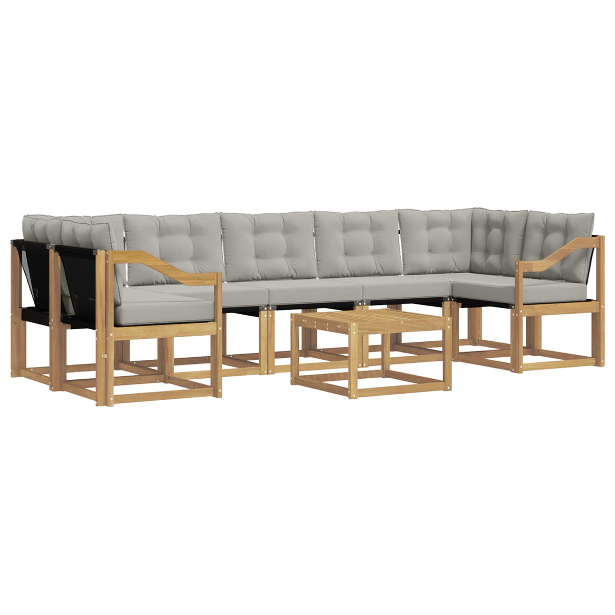 Set vanjskih sofa 8 kom. Bijela i svjetlosiva
