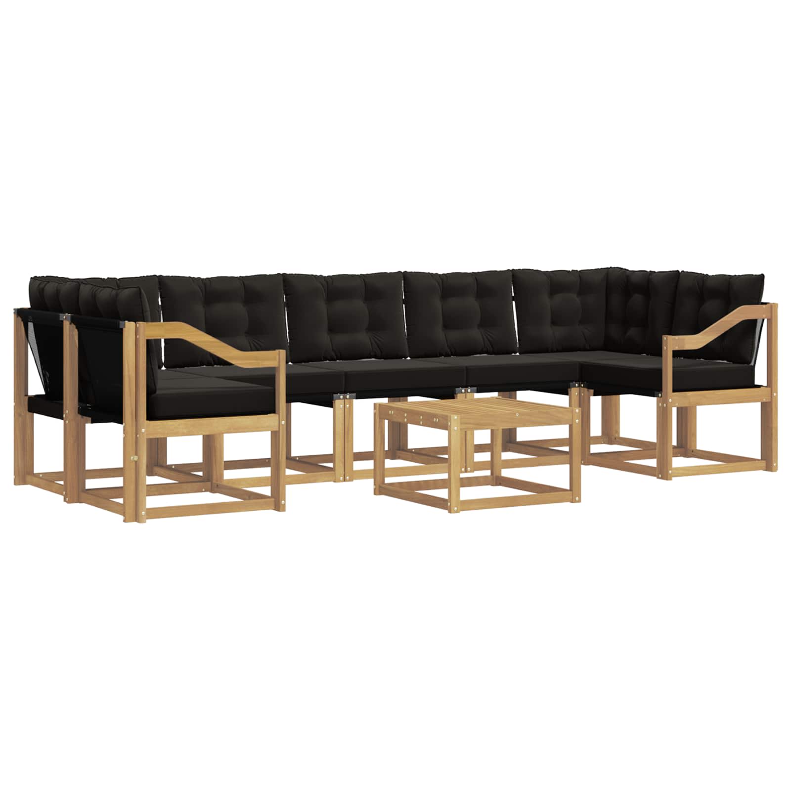 Set vanjskih sofa s jastukom 8 pcs Bijela i crna