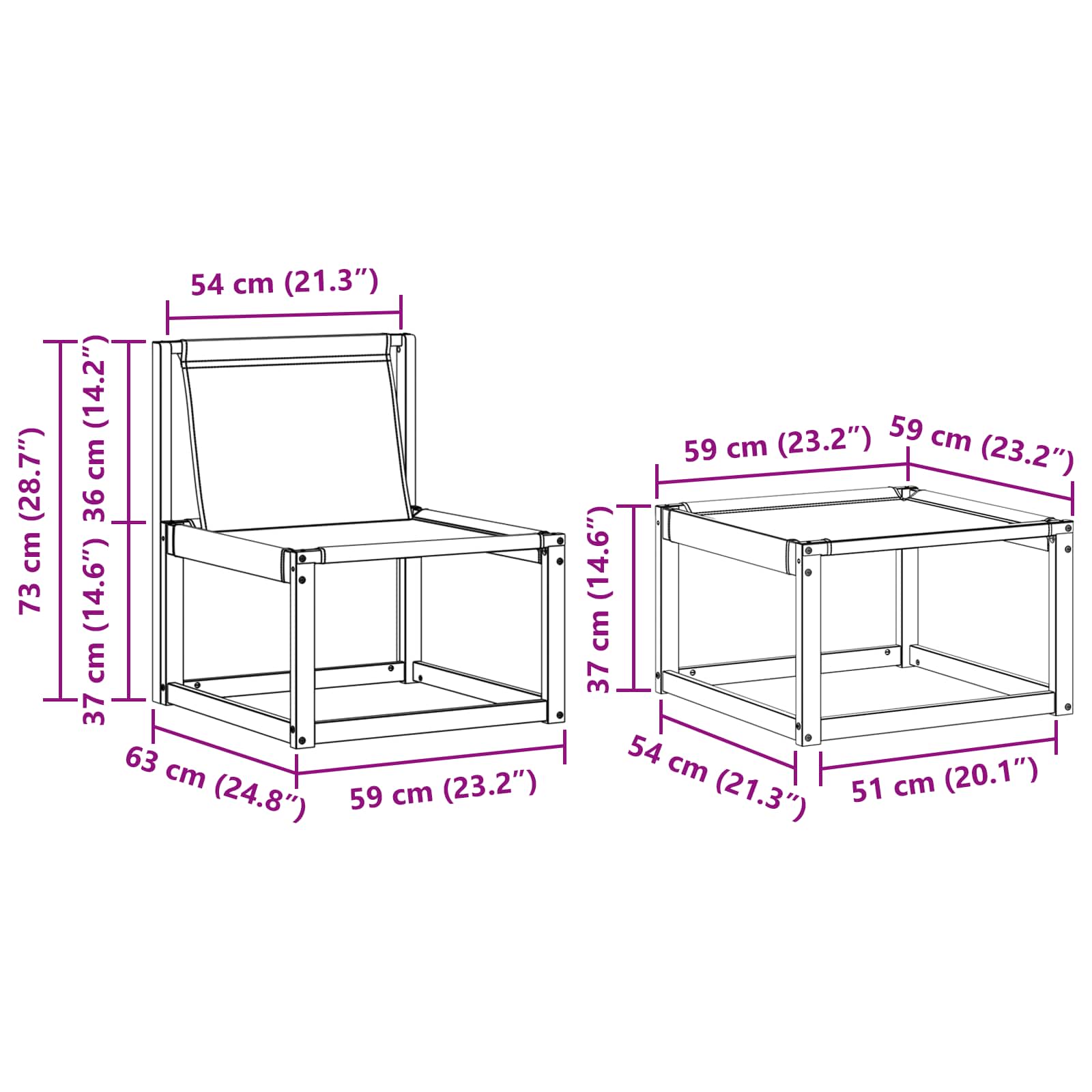 Set vanjskih sofa s jastukom 4 pcs Bijela i bež