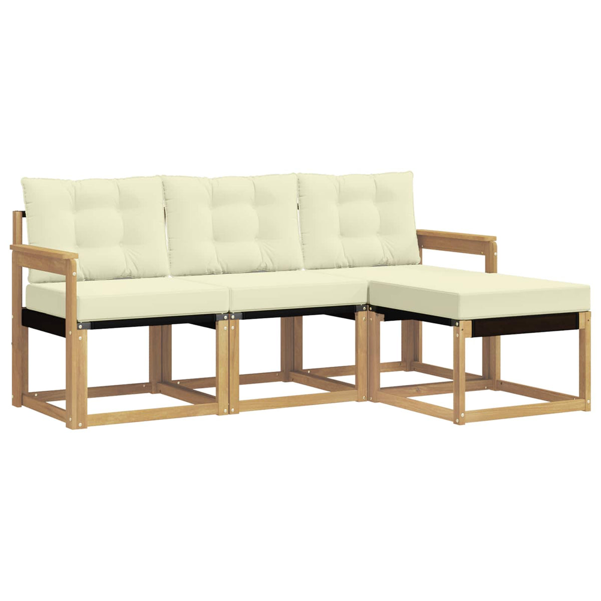 Set vanjskih sofa s jastukom 4 pcs Bijela i krem