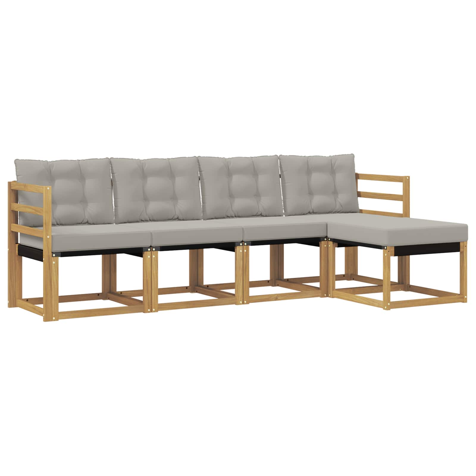 Set vanjskih sofa s jastukom 5 pcs Bijela i svjetlosiva