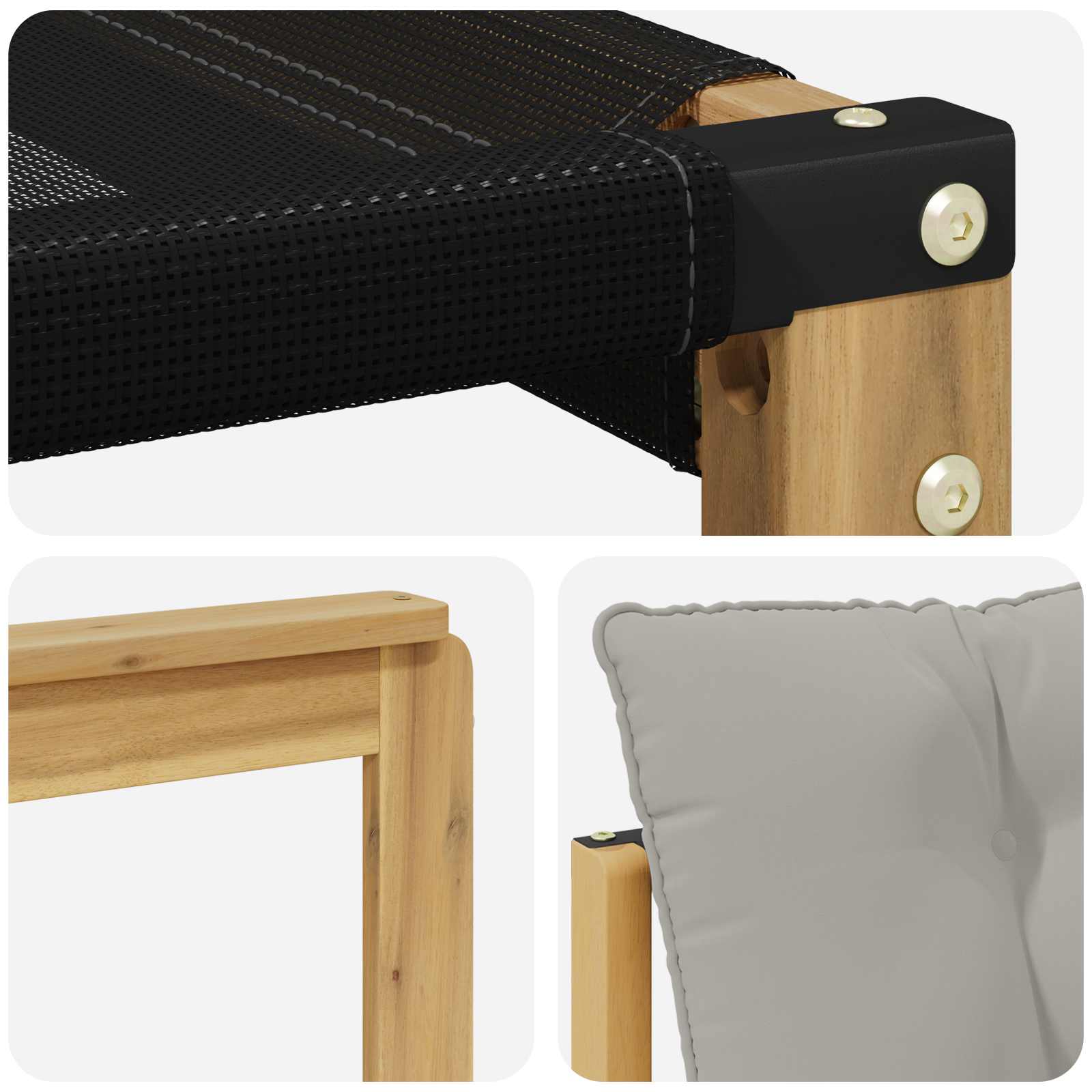 Set vanjskih sofa s jastukom 5 pcs Bijela i svjetlosiva