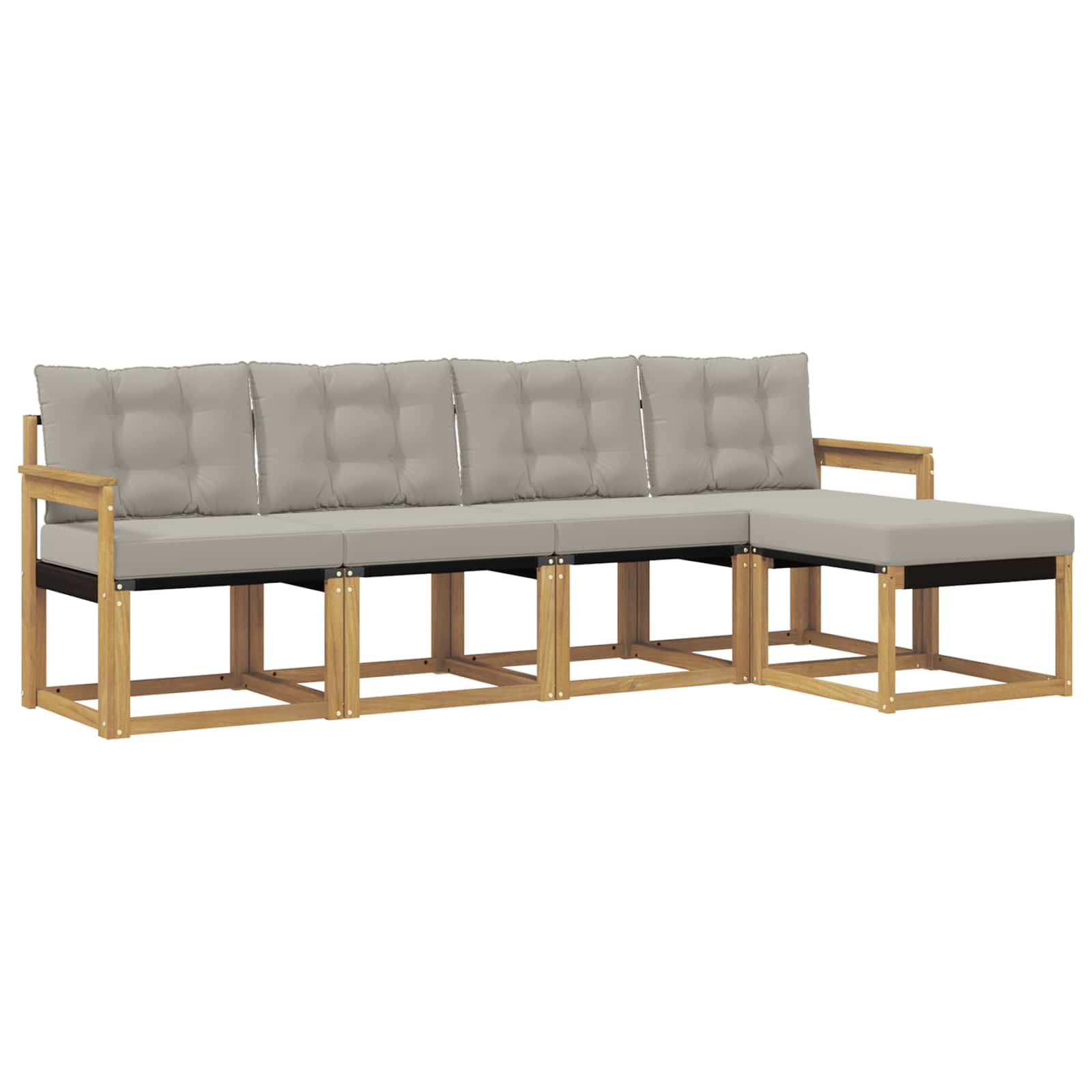 Set vanjskih sofa s jastukom 5 pcs Bijela i svjetlosiva