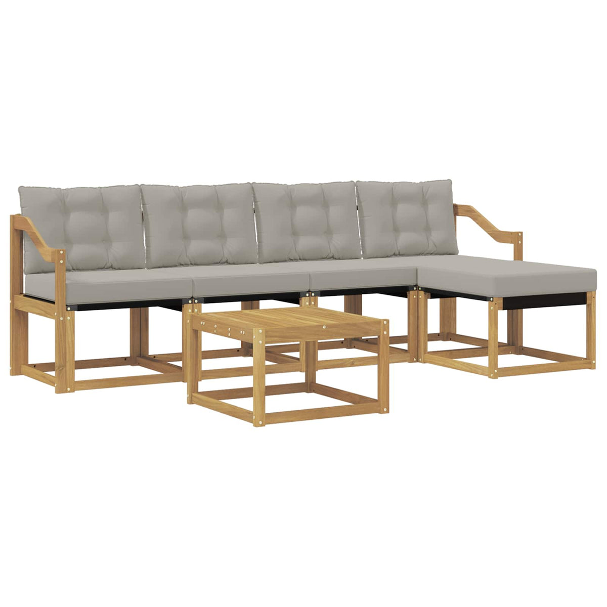 Set vanjskih sofa 6 kom. Bijela i svjetlosiva