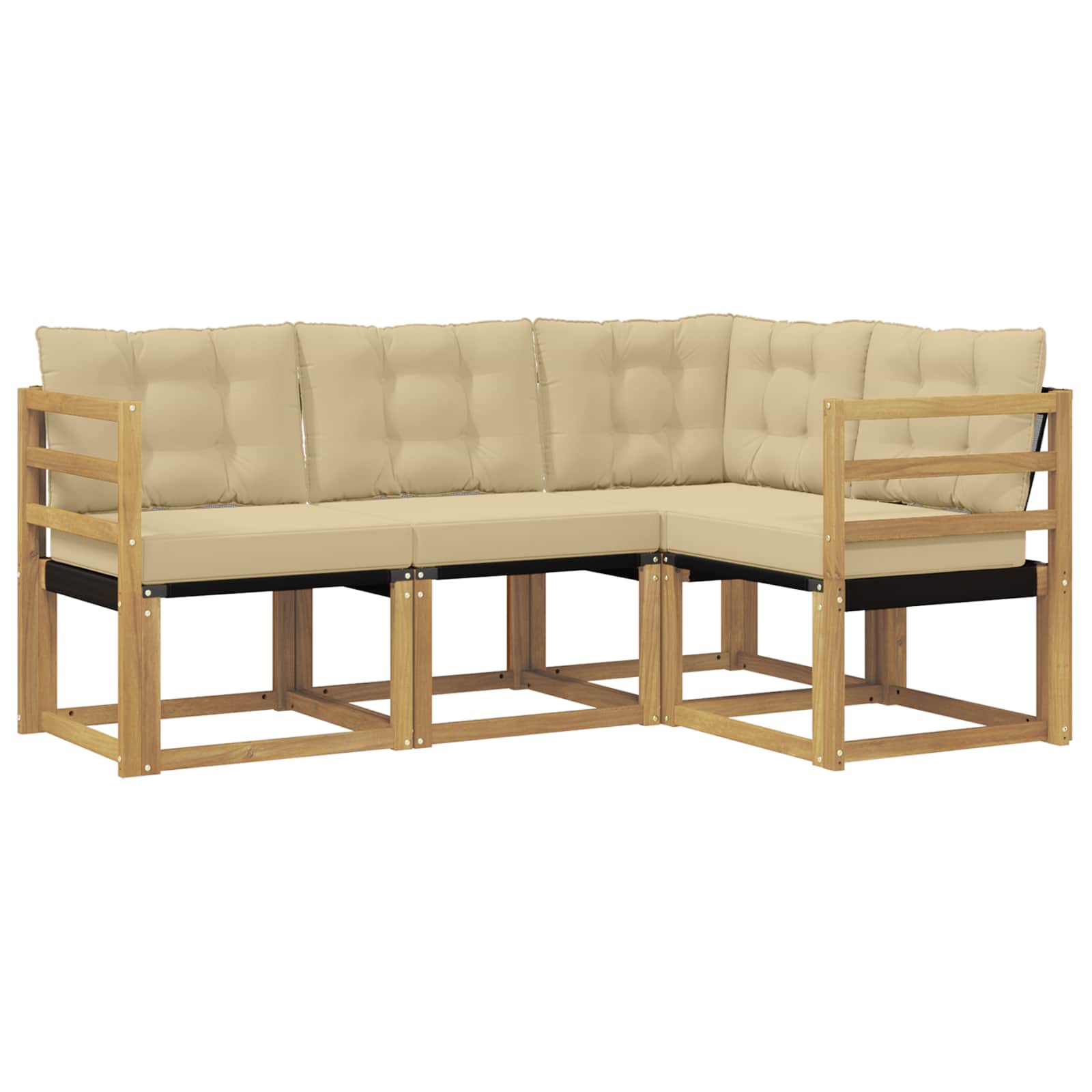 Set vanjskih sofa s jastukom 4 pcs Bijela i bež