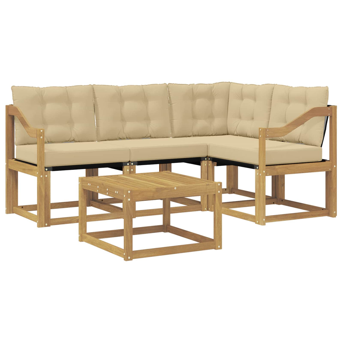 Set vanjskih sofa 5 kom. Bijela i bež