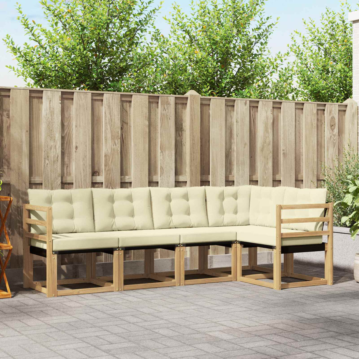 Set vanjskih sofa 5 kom. Bijela i krem