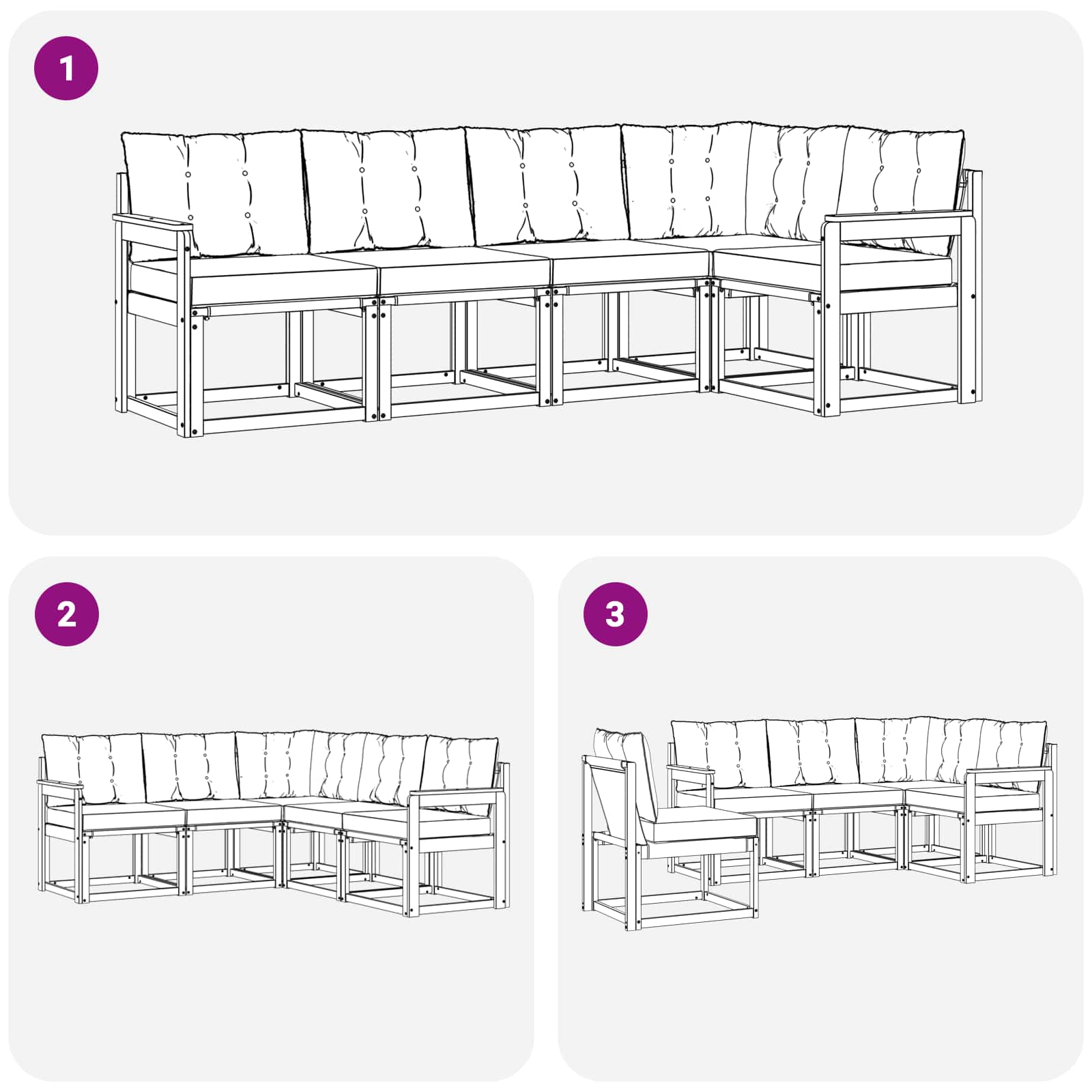 Set vanjskih sofa 5 pcs Čvrsto drvo akacije i Textilene