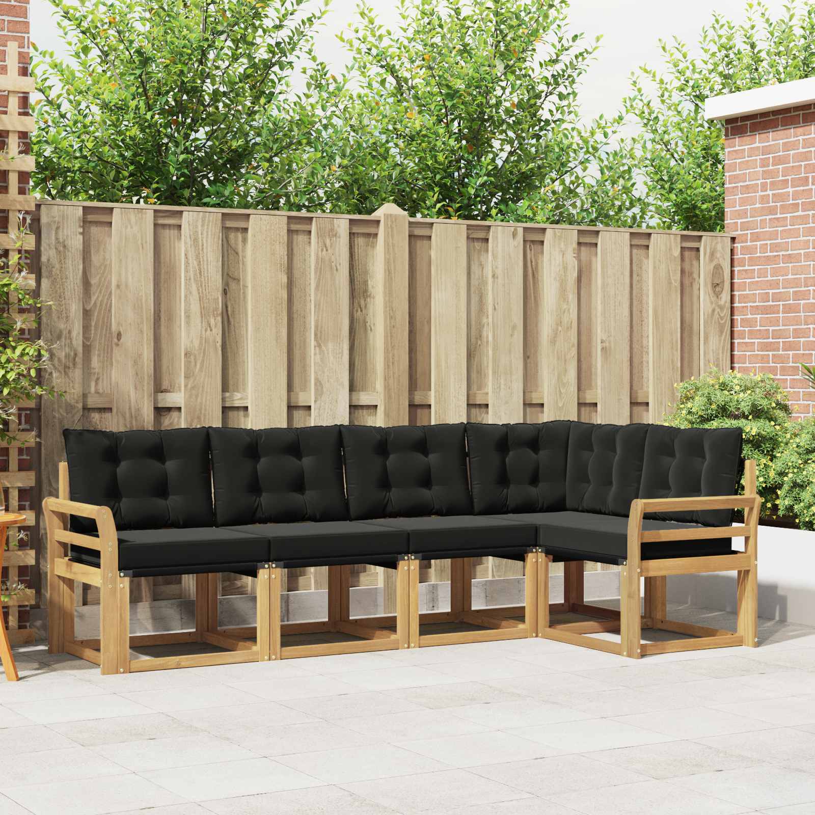 Set vanjskih sofa 5 pcs Čvrsto drvo akacije i Textilene