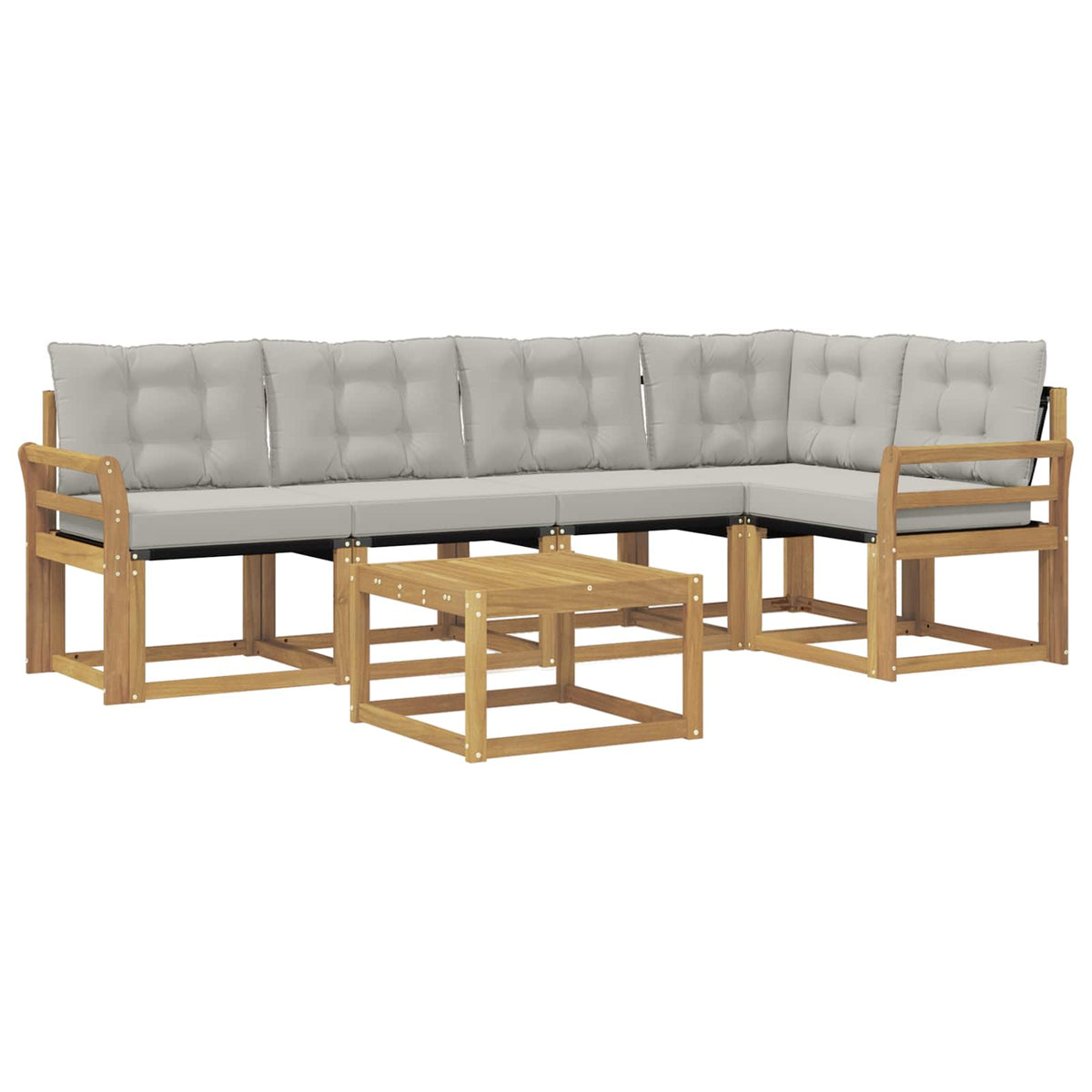 Set vanjskih sofa 6 kom. Bijela i svjetlosiva